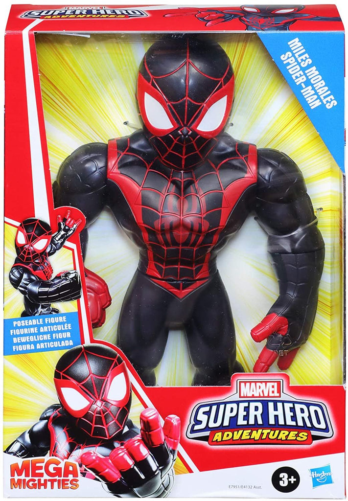 Super Hero Adventures Playskool Heroes Mega Mighties Marvel Kid Arachnid, Collectible 10-Inch Action Figure, Toys for Kids Ages 3 and Up , Black