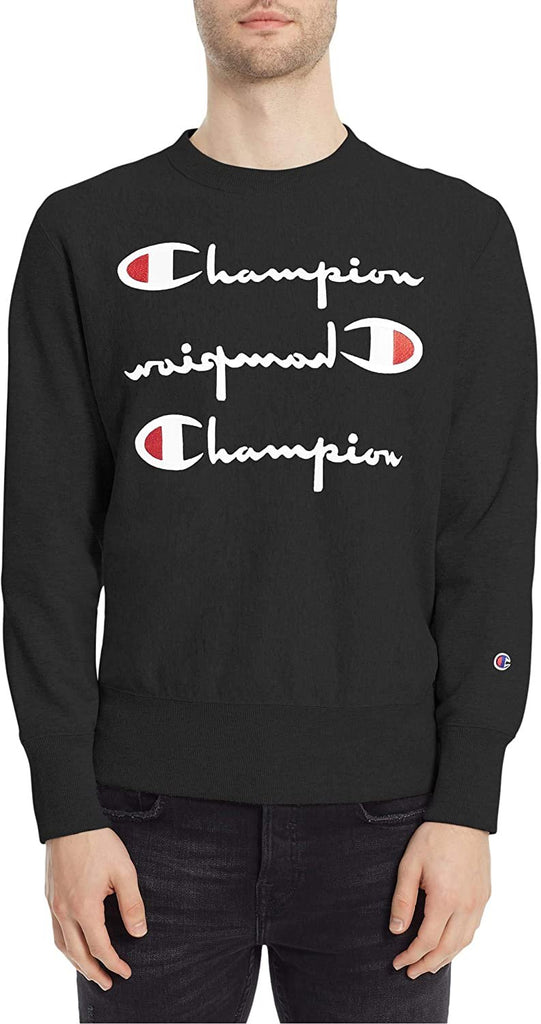 Champion Men's Sweatshirt Basic Reverse Weave Cotton Crew Logo Size Large