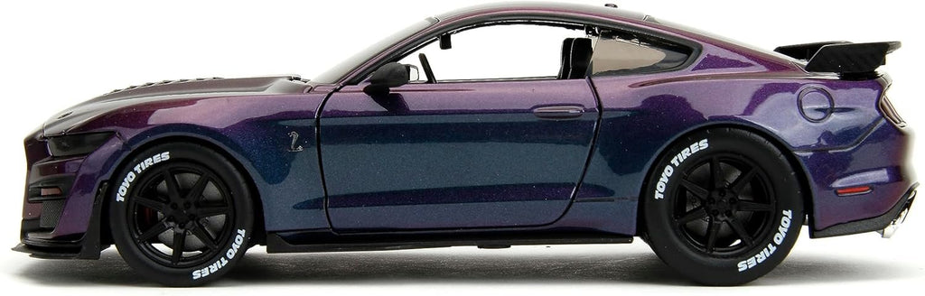Pink Slips 1:24 2020 Ford Mustang Shelby GT Die-Cast Car, Toys for Kids and Adults(Purple)