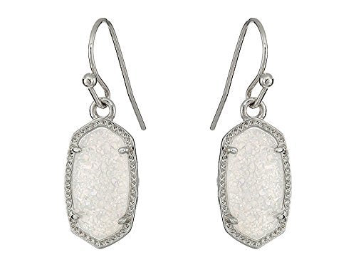 Kendra Scott Women's Lee Earring Rhodium/Iridescent Drusy Earring