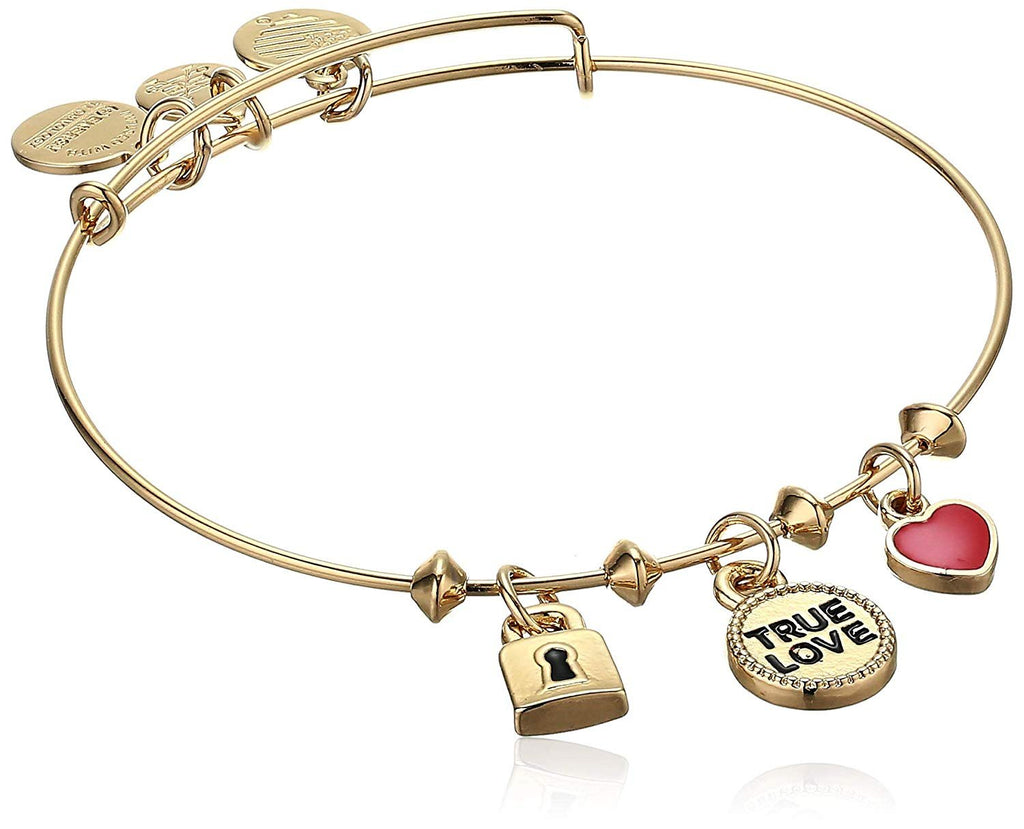 Alex and ANI True Love Trio Charm Bangle Bracelet Gold One Size