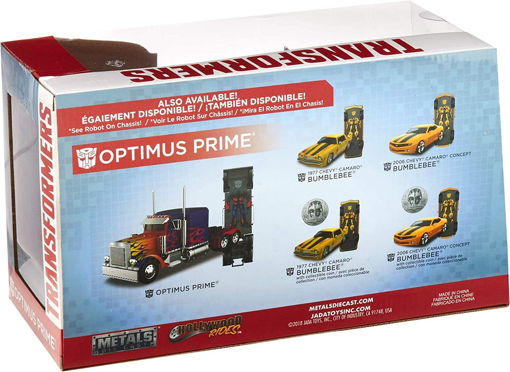 Optimus Prime Truck with Robot on Chassis from Transformers Movie Hollywood Rides Series Diecast Model by Jada 30446
