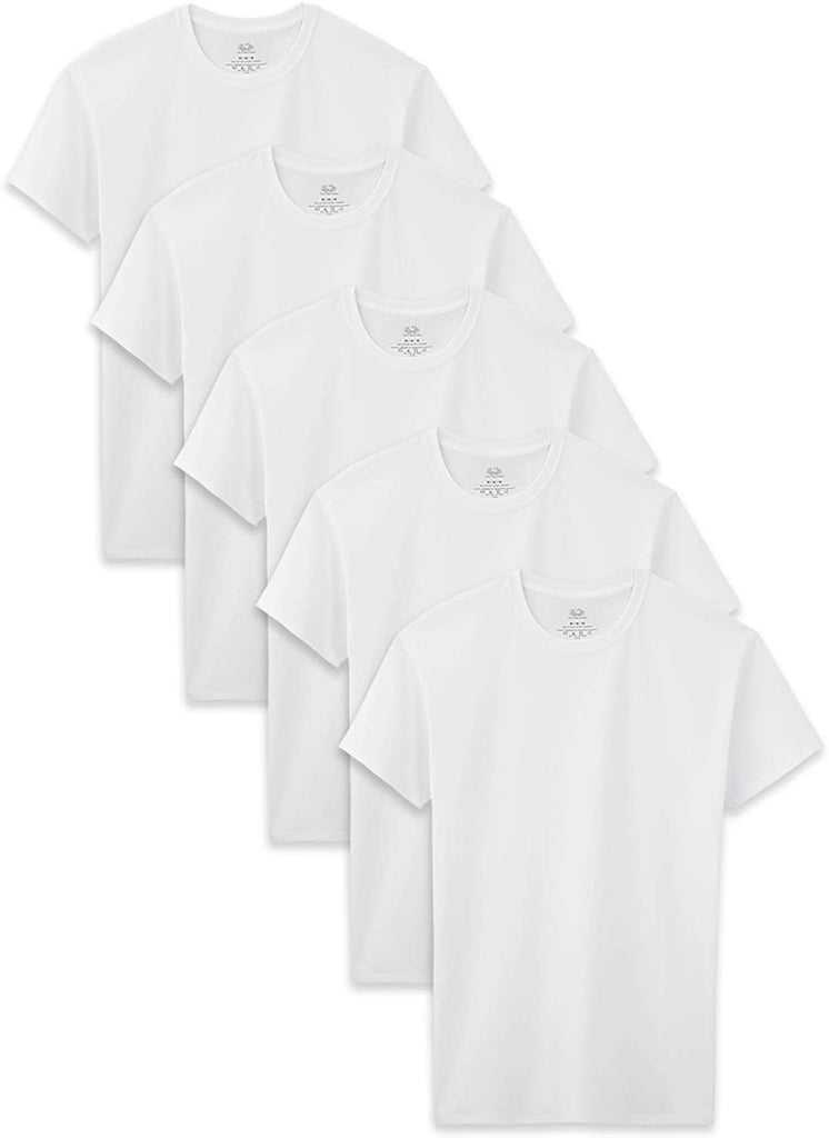 Fruit of the Loom Boys' Cotton White T Shirt, White, Large (Pack of 5)