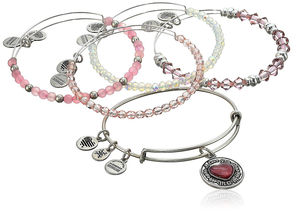 Alex and Ani I Love You Mom Set of Five Bangle Bracelet