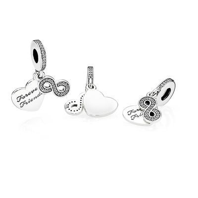 PANDORA 791948CZ Forever Friends Dangle Charm