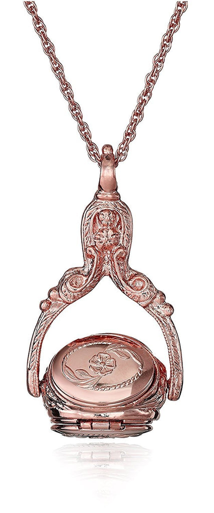1928 Jewelry Rotating Trio Locket Necklace, 30"