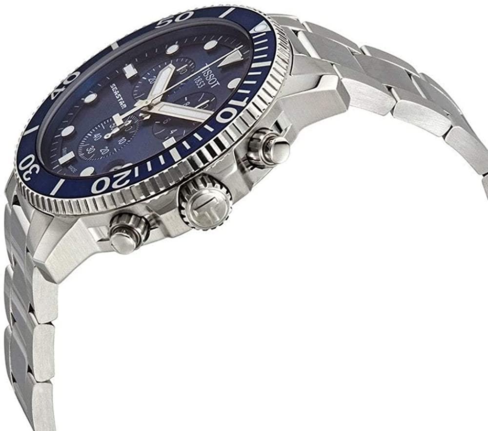 Tissot Men's Seastar 660/1000 Swiss Quartz Stainless Steel Strap, Grey, 22 Casual Watch (Model: T1204171104100)