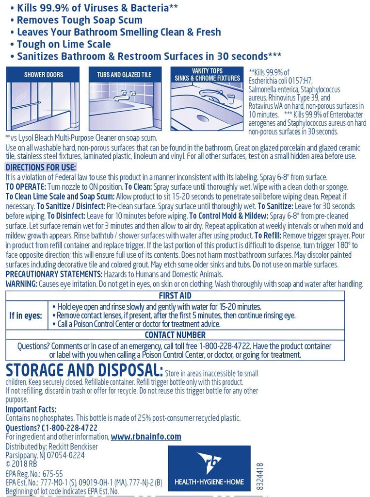 Lysol Bathroom Cleaner - Trigger Island Breeze 32 Oz.