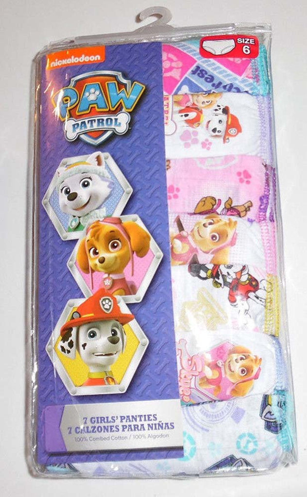Nickelodeon Paw Patrol 7 Cotton Undies Panties Little Girls Size 6