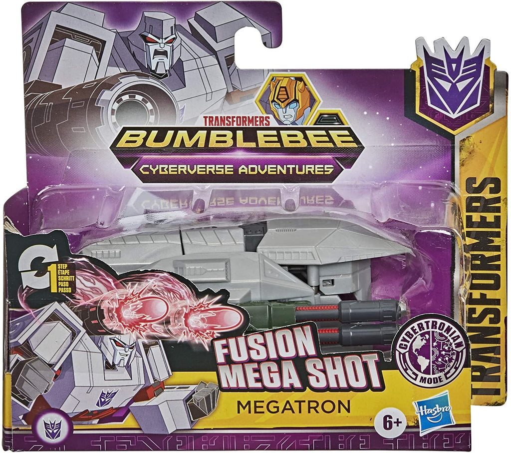 Transformers Bumblebee Cyberverse Adventures Toys Action Attackers: 1-Step Changer Megatron Action Figure, Kids Ages 6 and Up, 4.25-inch