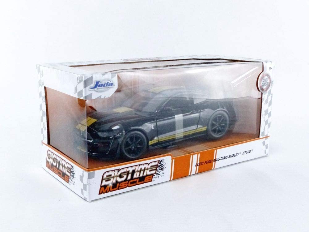 Jada Toys Bigtime Muscle 1:24 2020 Ford Mustang Shelby GT500 Die-cast Car Black Gold, Toys for Kids and Adults
