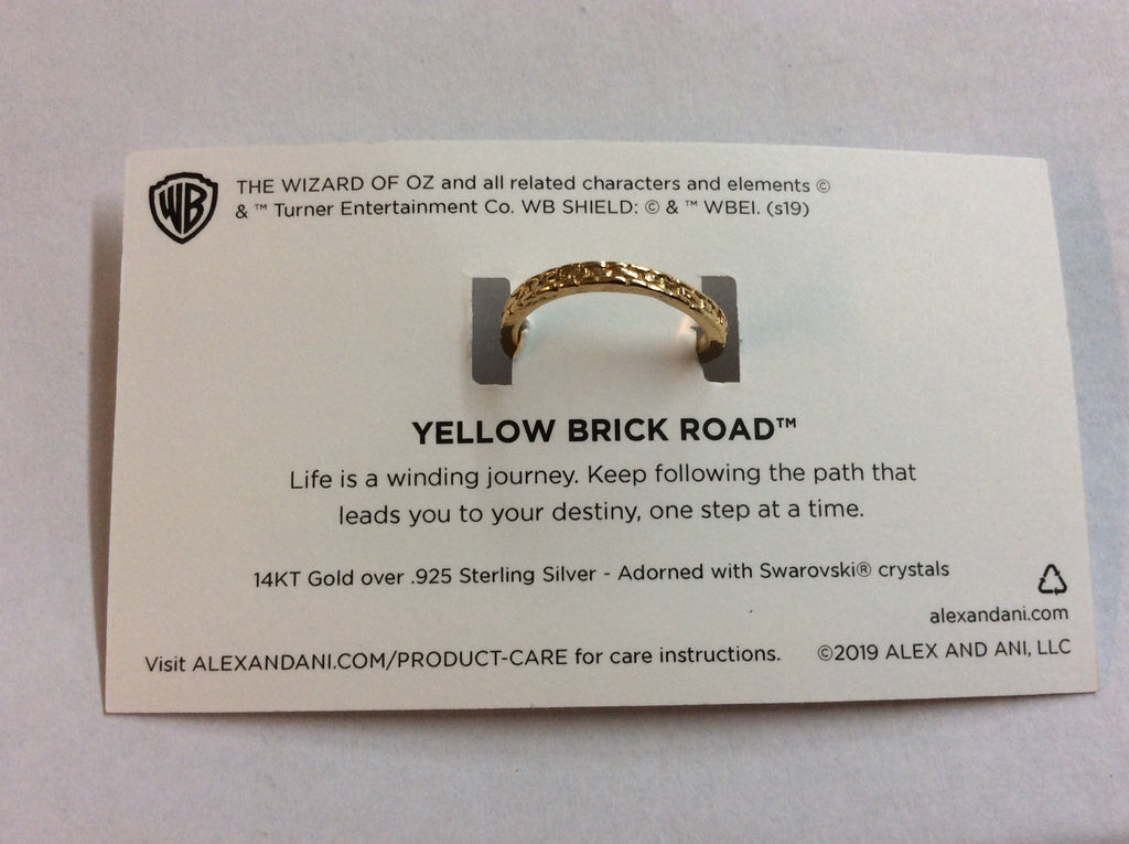 Alex and Ani Wizard of Oz, Yellow Brick Road Ring Wrap Over 925 Sterling Silver 14 Kt Gold Plate One Size