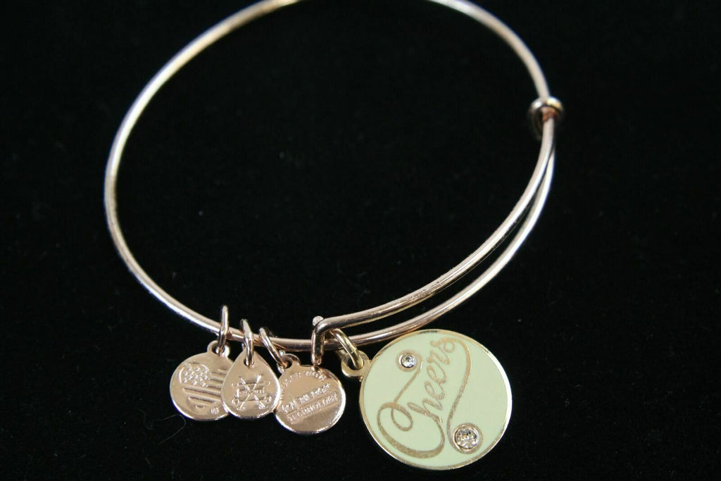 ALEX AND ANI CHEERS Bangle Bracelet 1 Piece Shiny Rose Gold New Tag Box