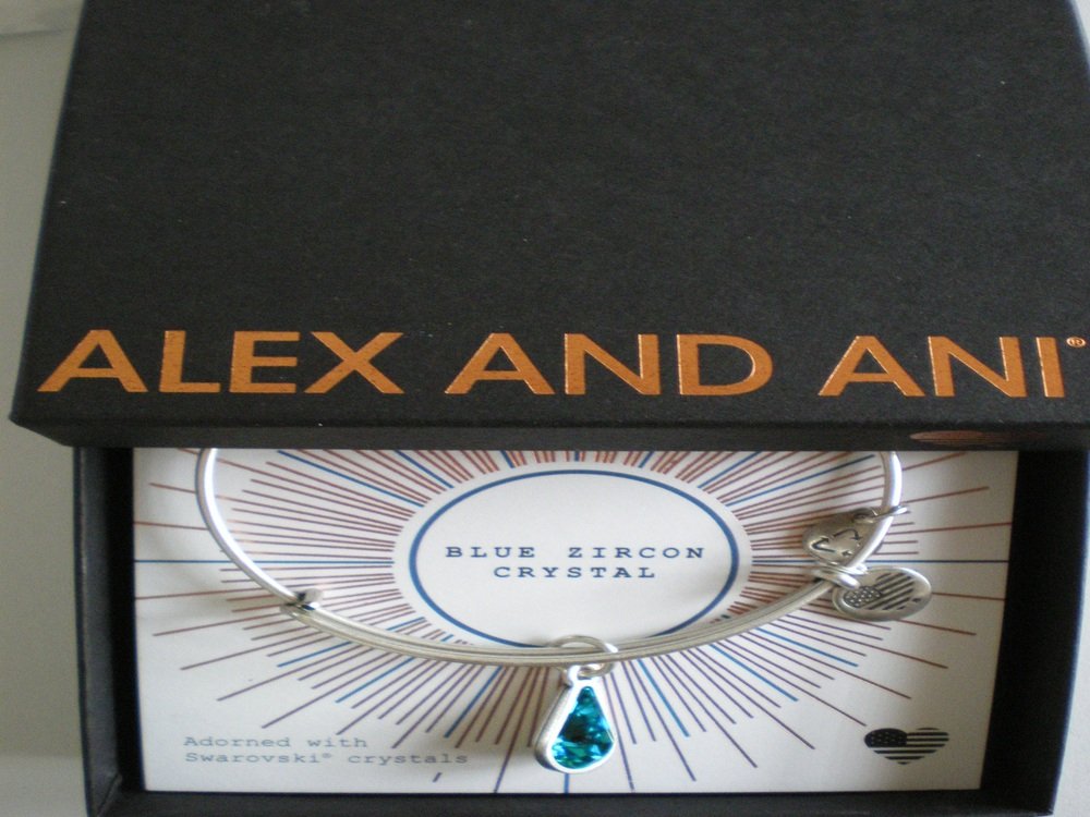 Alex and Ani Womens Swarovski Teardrop Color Code Bangle September/Rafaelian Gold/Sapphire