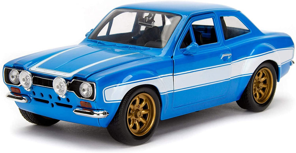 Jada Toys 1:24 Fast & Furious - Brian's Ford Escort RS2000 Mk1, Blue With White Stripes