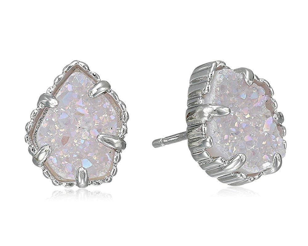 Kendra Scott Tessa Stud Earrings in Iridescent Drusy & Rhodium