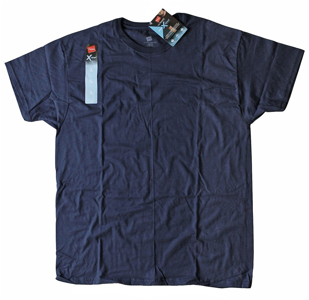 Hanes Mens X-Temp Ultimate Crew Undershirt - 6 Pack (Medium, Navy)