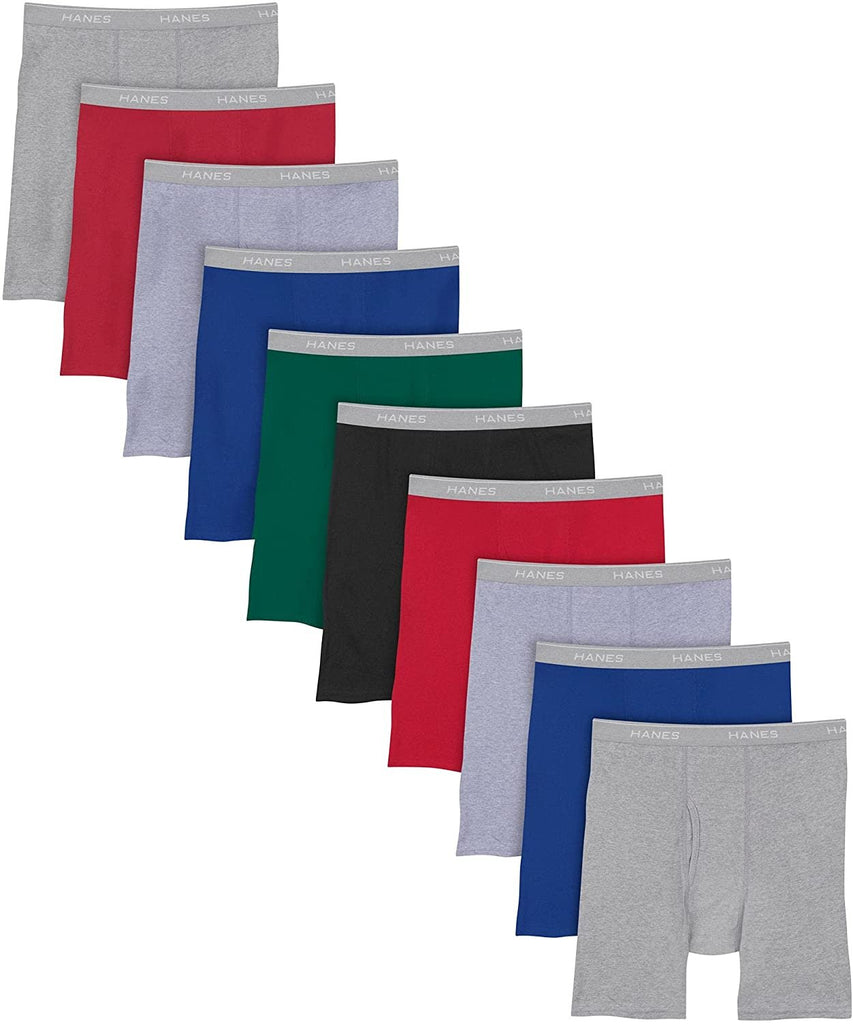 Hanes Mens Boxer Briefs With Tagless ComfortFlex Waistband 10-Pack