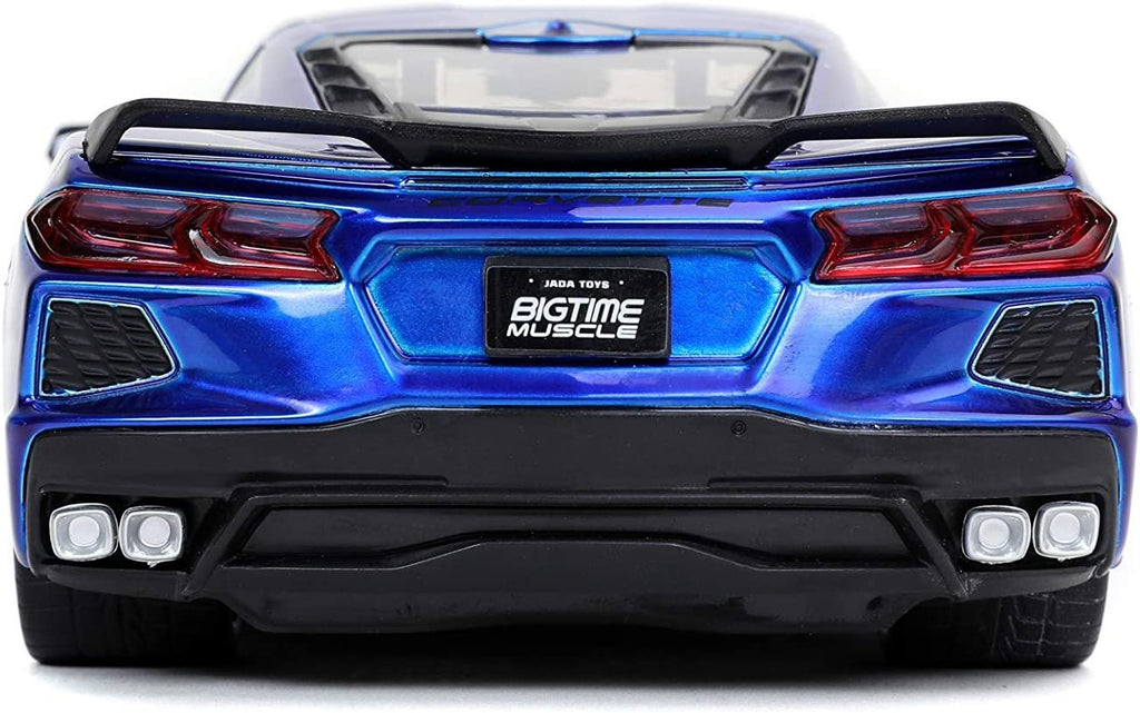 Jada Toys Bigtime Muscle 1:24 2020 Chevy Corvette Stingray Die-cast Car Candy Blue, Toys for Kids and Adults
