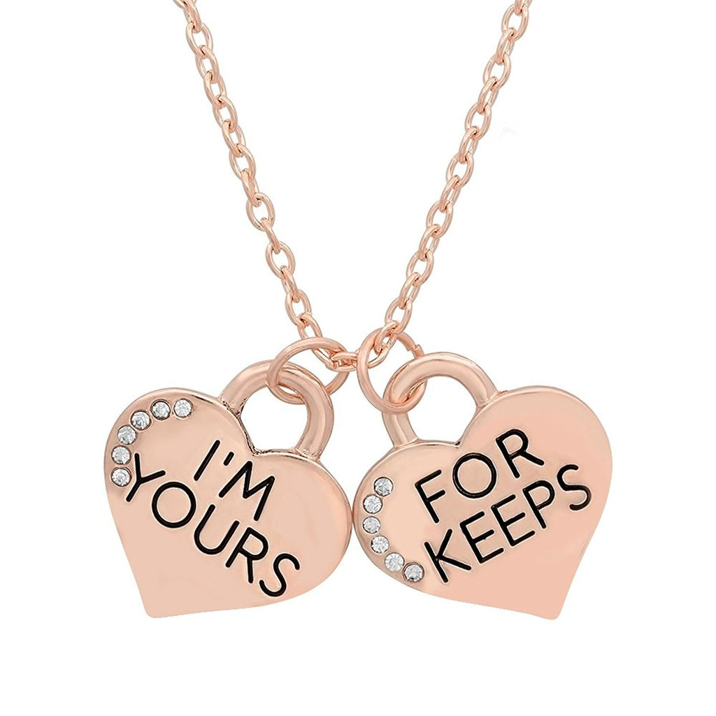 Steel Time I'm Yours For Keeps Heart Pendant Necklace