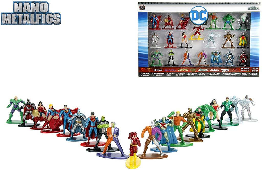 Jada Toys DC Comics 1.65" Die-cast Metal Collectible Figures 20-Pack Wave 1, Toys for Kids and Adults, Multi-Color (84409)