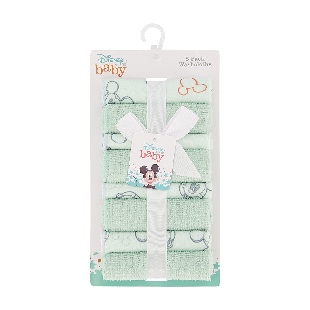 Cudlie Disney Baby Washcloths with Nursery Characters | 8 Pack of Kids Washcloths for Bath | Baby Shower Gifts and Baby Stuff for Newborns