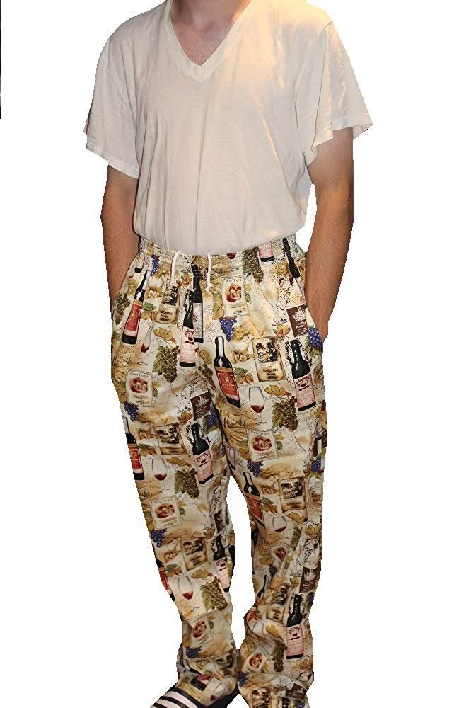 Sand Storm Baggy Chef Pants 100% Cotton XS-6X Vintage, Cupcakes, Chalk Stripe Pockets