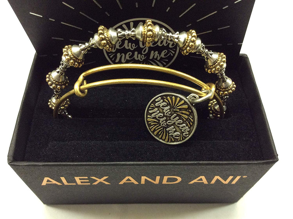 Alex and Ani Year Me Set of 2 Bangle Bracelet Shiny Rose NWTBC
