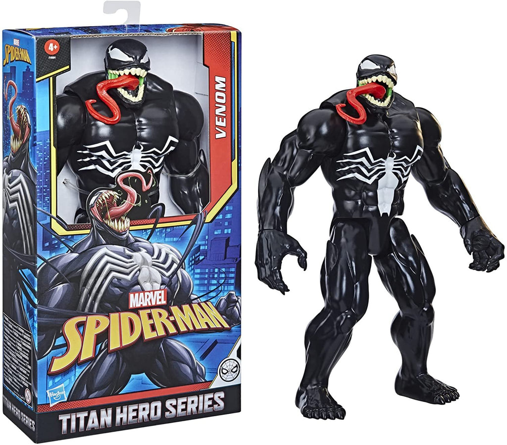 Spider-Man Marvel Titan Hero Series Deluxe Venom Toy 12-Inch-Scale Collectible Action Figure, Toys for Kids Ages 4 and Up