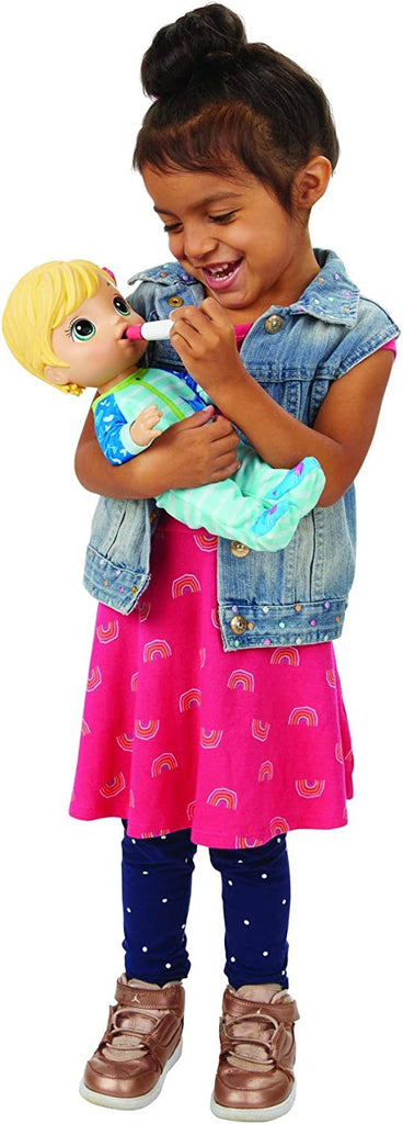 Baby Alive Mix My Medicine Baby Doll, Kitty-Cat Pajamas, Drinks and Wets, Doctor Accessories, Blonde Hair Toy for Kids Ages 3 and Up