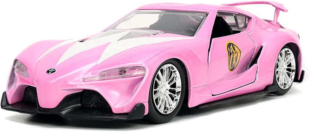 Mighty Morphin Power Rangers 1:32 Toyota FT-1 Concept Die-cast Car with 1.65" Pink Ranger Figure, Toys for Kids and Adults