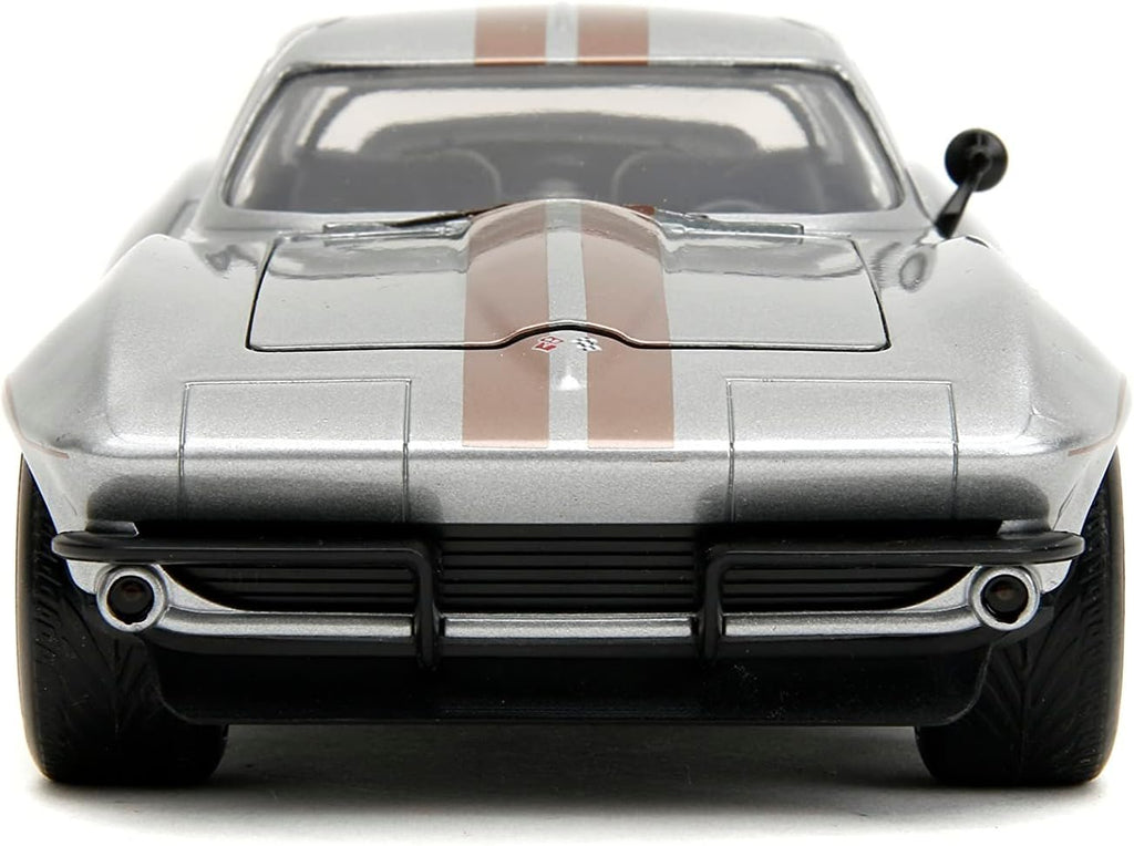 Big Time Muscle 1:24 1966 Chevrolet Corvette Stingray Die-Cast Car, Toys for Kids and Adults(Silver)