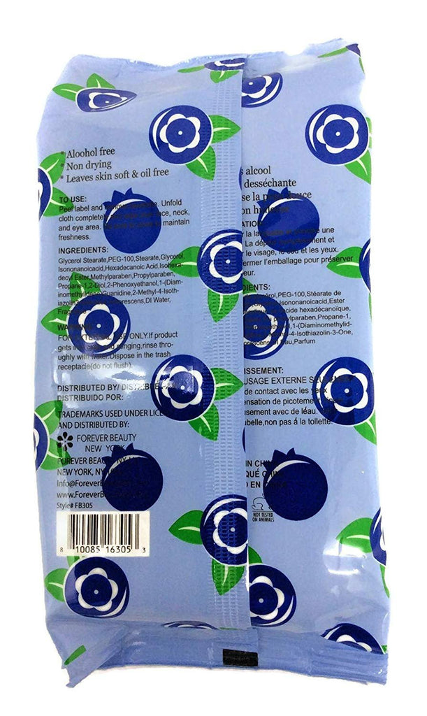 Forever Beauty Makeup Removing Wipes Face Cleaning Fragrant, 60 Count, Alcohol Free