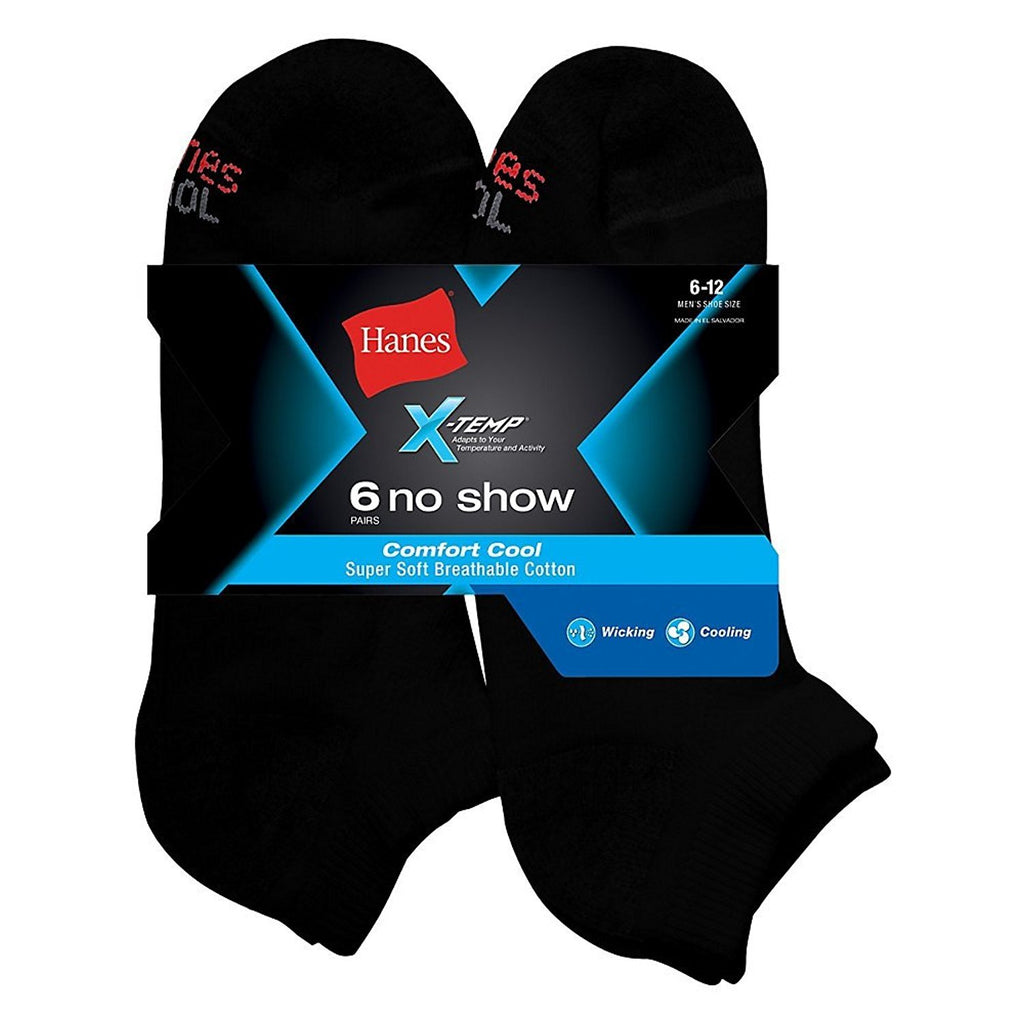 Hanes CC12P6 Mens X-Temp No Show 6-Pack