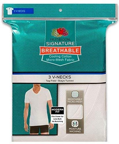 Fruit of the Loom 3 Pack Men Breathable V-Neck