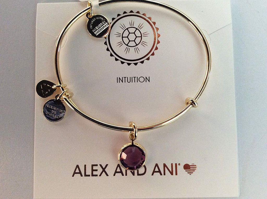 Alex and Ani February Color Code Shiny Gold NWTBC