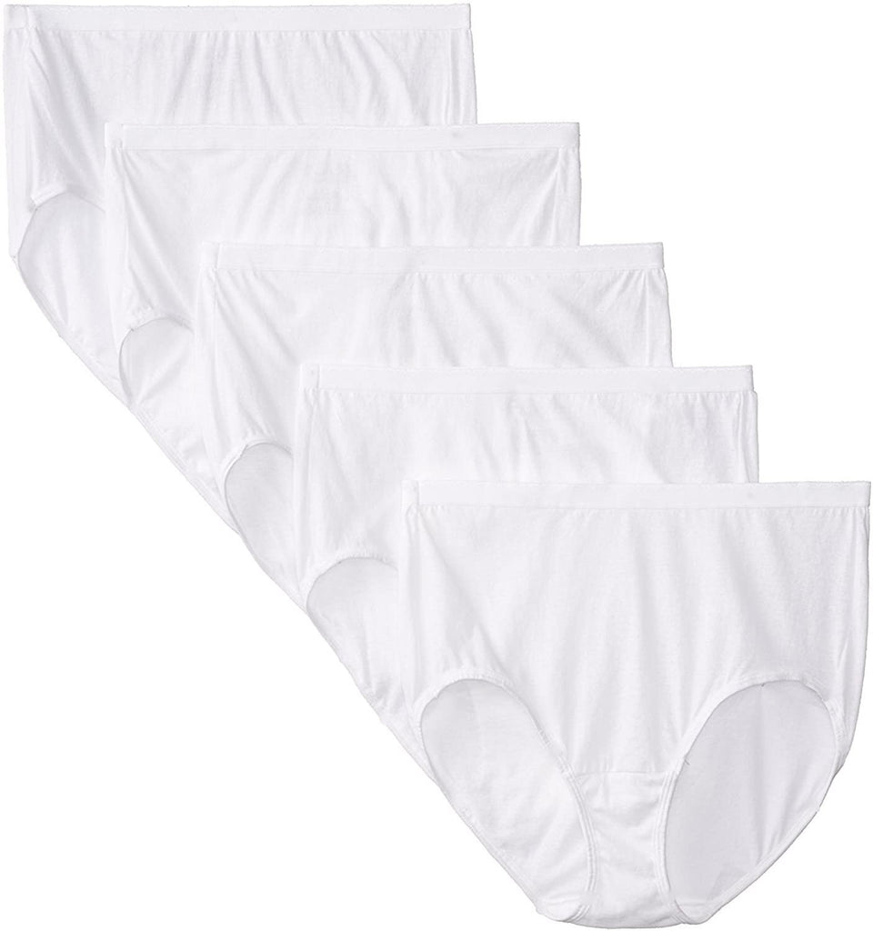 Fruit of the Loom Women's 6 Pack Comfort Covered Cotton Brief Panties-White