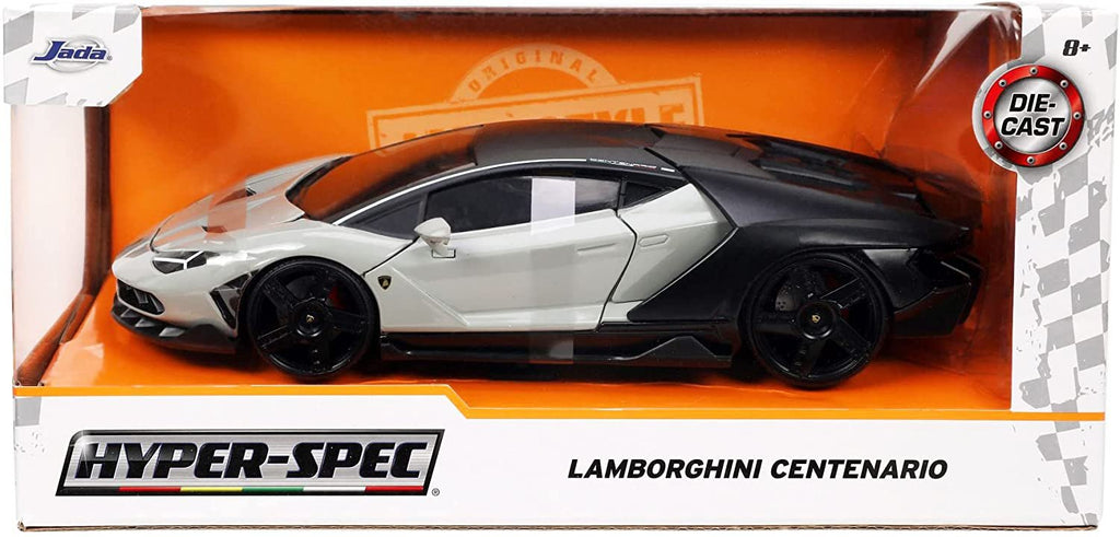 Lambo Centenario Gray and Matt Black Hyper-Spec Series 1/24 Diecast Model Car by Jada 32951