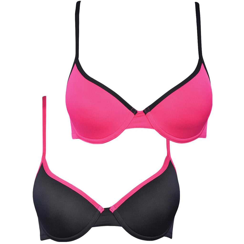 essie Women's T-Shirt Bras Full Coverage Lace 2-Pack Nylon/Spandex Underwire Molded