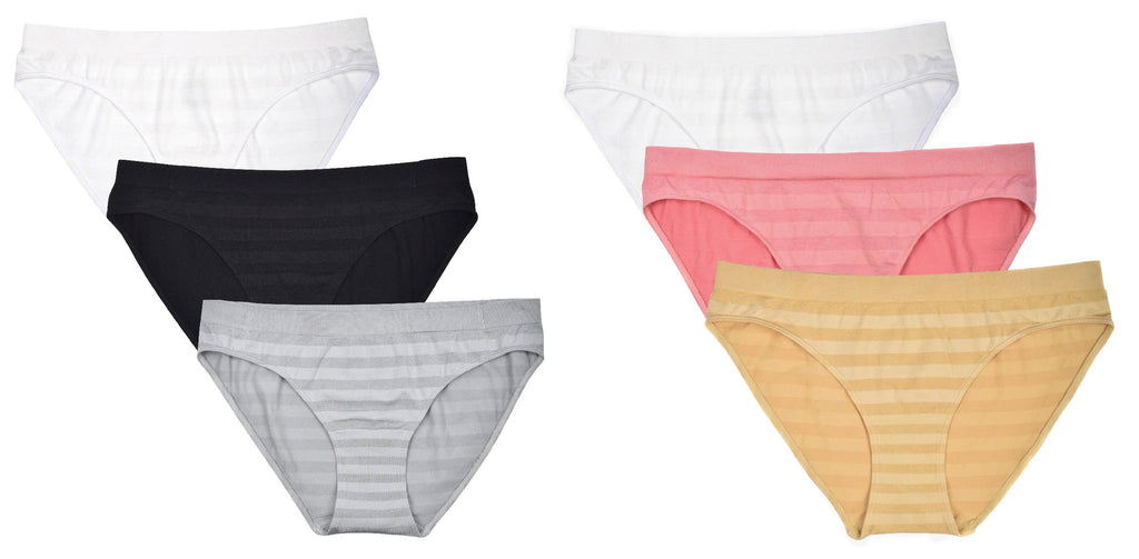 Donna Loren Women's Striped Bikini Panties, 3-Piece Set