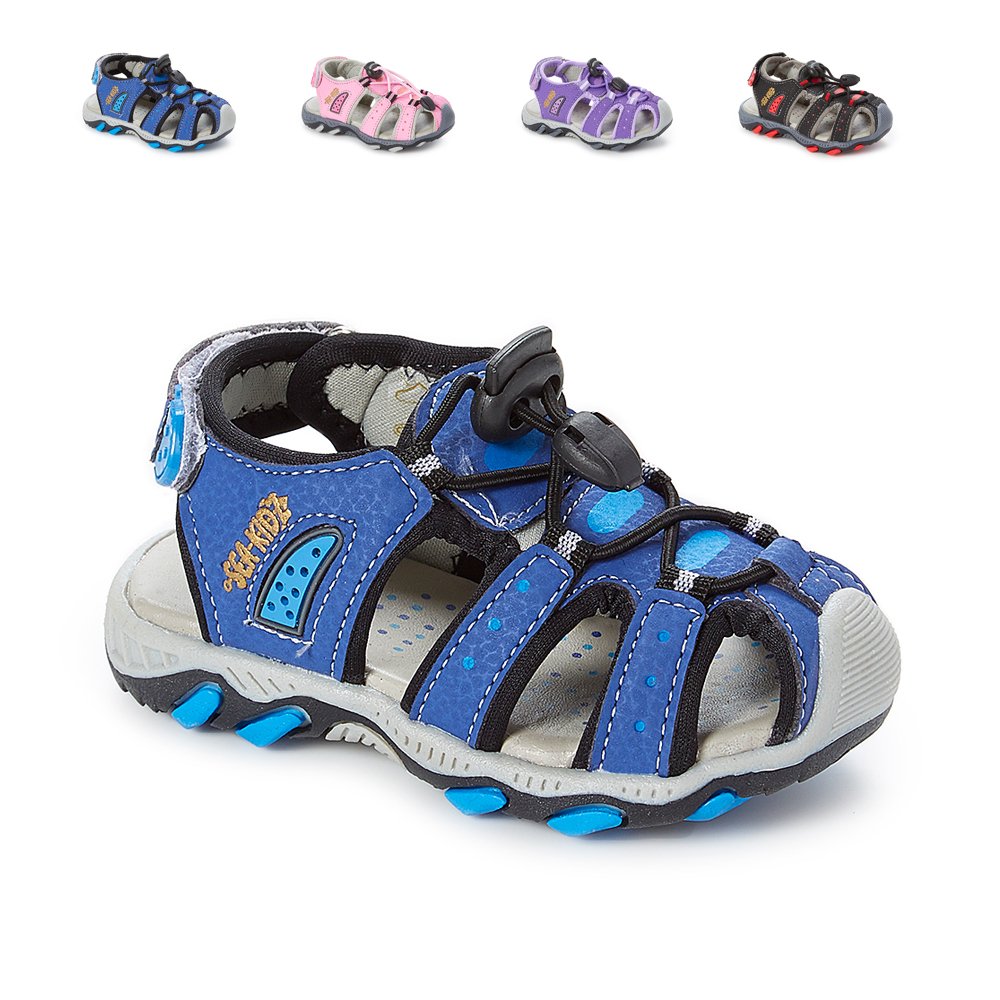 Sea Kidz Kids Children Waterproof Hiking Sport Closed Toe Athletic Sandals (Toddler/Little Kid/Big Kid)