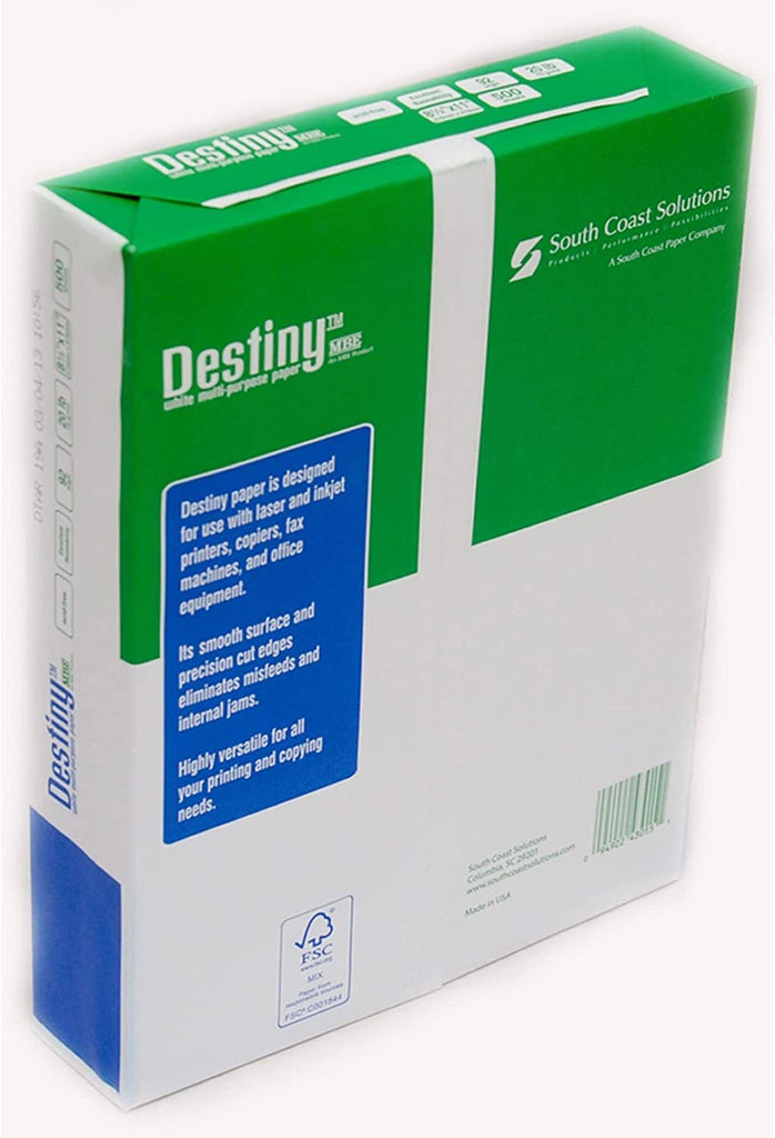 Destiny™ Multipurpose Copy Paper, Letter Size Paper, 20 Lb, 500 Sheets Per Ream, Case Of 10 Reams
