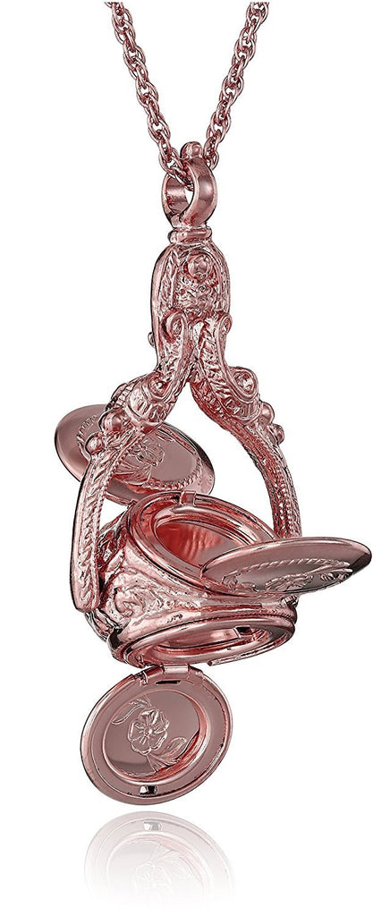 1928 Jewelry Rotating Trio Locket Necklace, 30"