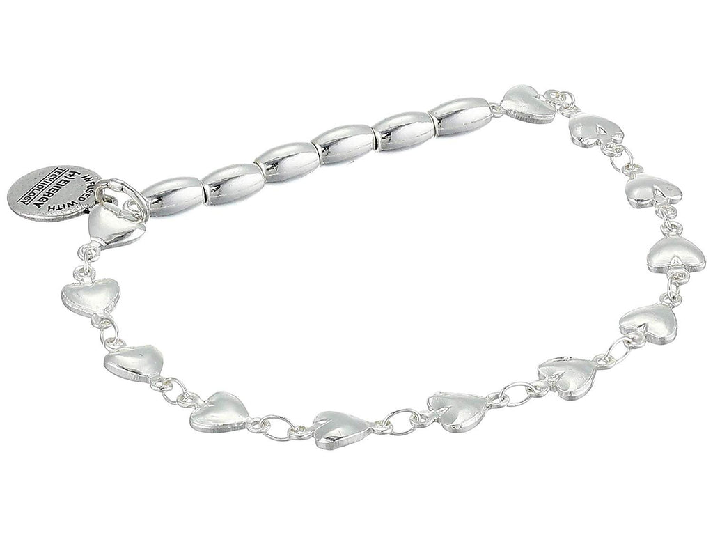 Alex and ANI Heart Beaded Stretch Bracelet Silver One Size