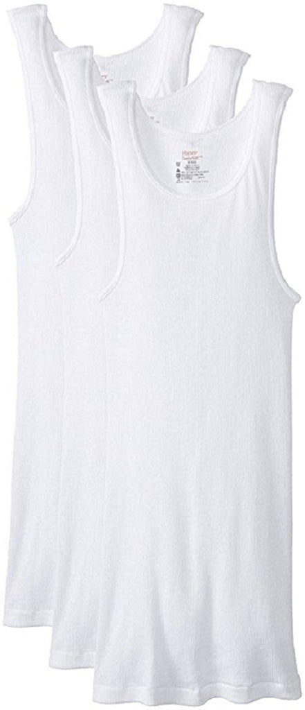 Hanes Men's 100% Cotton White Tank Tops (3-Pack)