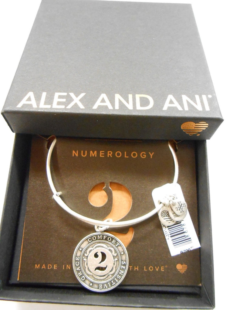 Alex and Ani Numerology Number, Expandable Wire Bangle Charm Bracelet