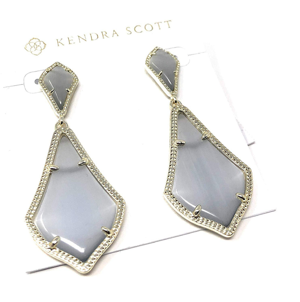 Kendra Scott Alexa Drop Earrings Gold Slate Cat's Eye