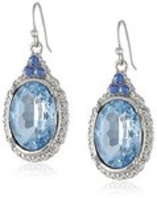 1928 Jewelry Crystal Oval Drop Earrings
