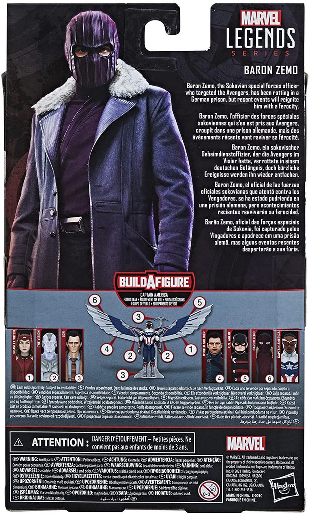 Avengers Hasbro Marvel Legends Series 6-inch Action Figure Toy Baron Zemo, Premium Design and 5 Accessories, for Kids Age 4 and Up , Blue