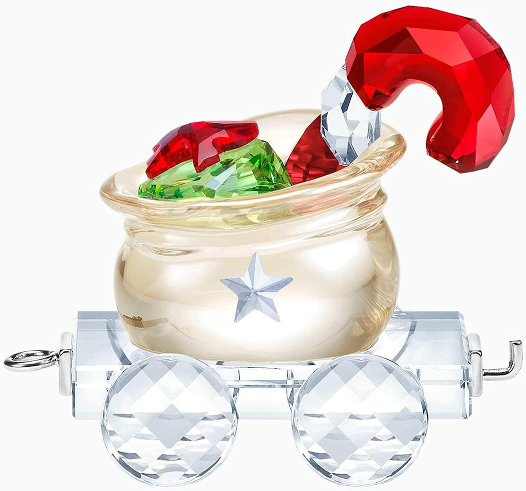 SWAROVSKI Authentic First Steps Crystal Santa's Gift Bag Wagon Christmas Ornament